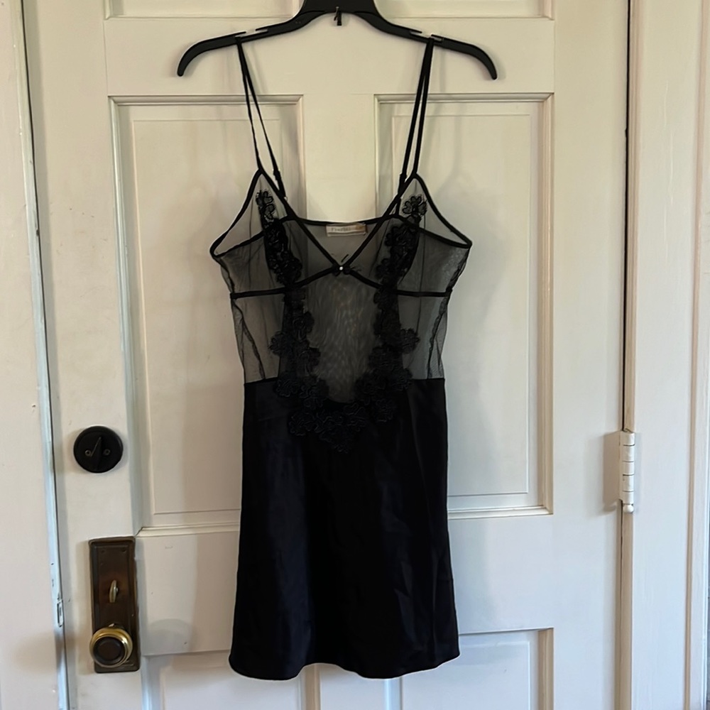 Black Chemise with floral detail